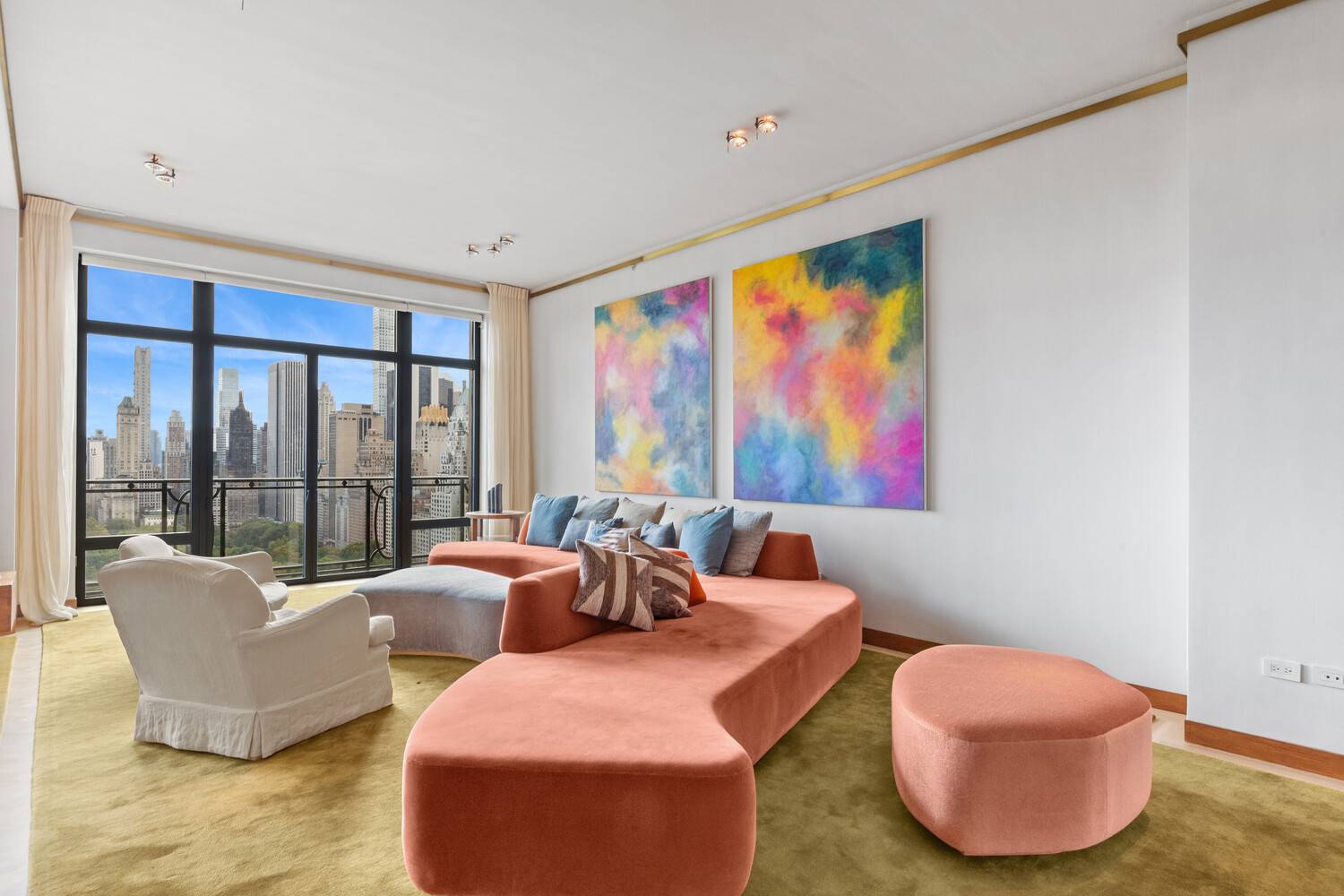 Perched on the 26th floor with sweeping views of Central Park, this expansive two bedroom, two and a half bathroom home spans 2, 367 square feet of refined living space.