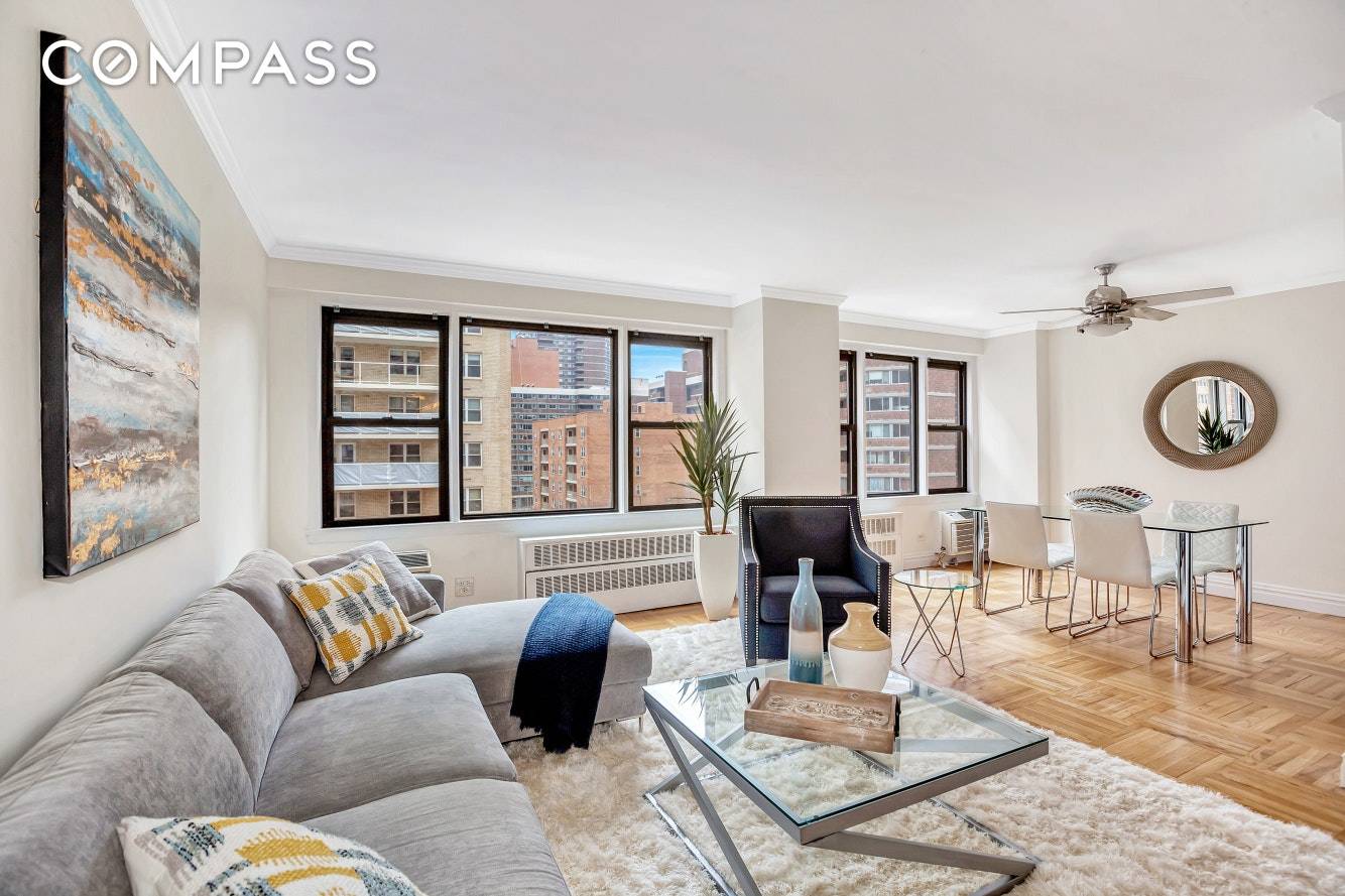 Move right into this spacious and sunny, updated one bedroom co op in a full service Kips Bay building.
