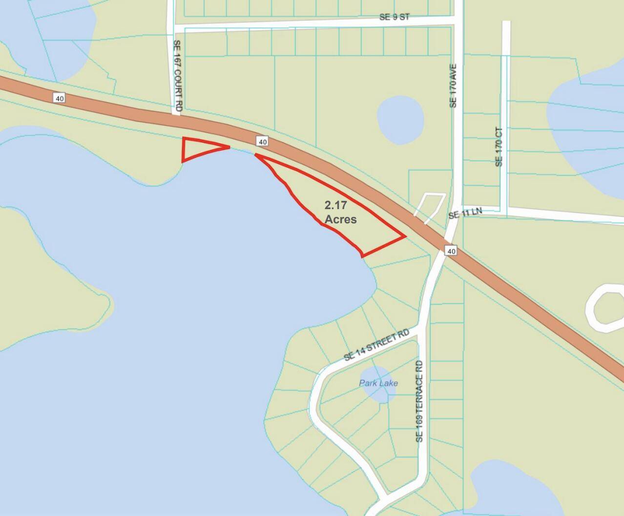 Just over two acres of lakefront commercial property located off Highway 40 in rapidly expanding Marion County, Florida.