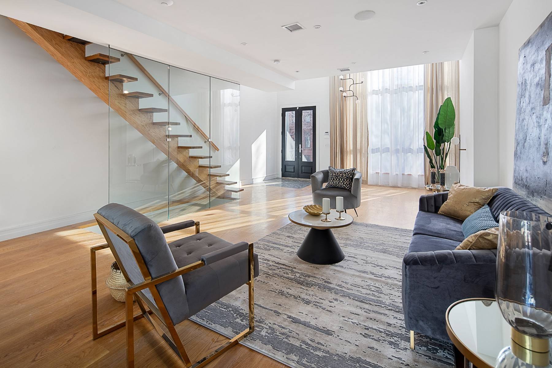 This gorgeous brand new townhouse is distinctive in its contemporary Brooklyn design.