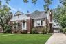 Brick exterior with a gabled roofline