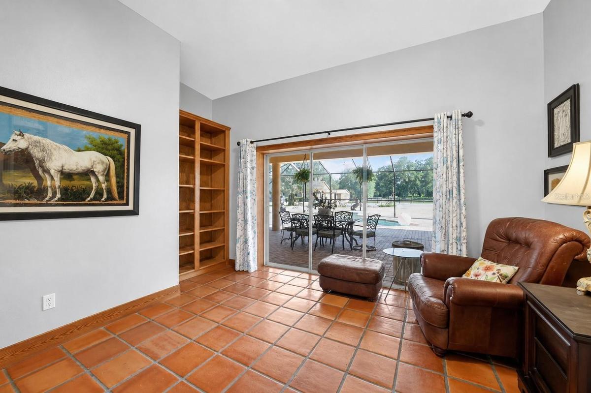 Living Room with Built in Bookshelves