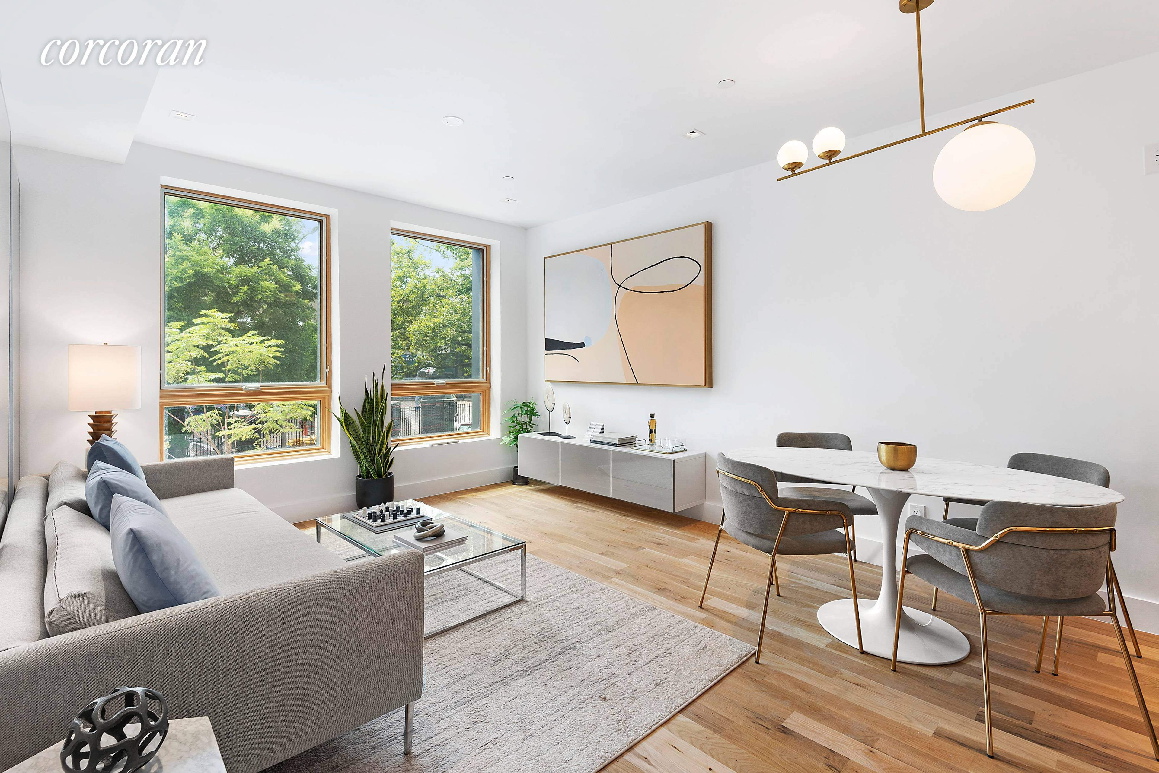 Super sunny floor through two bedroom, two bathroom home with an enclosed private rooftop terrace that has unfettered views of the Manhattan skyline and beyond !