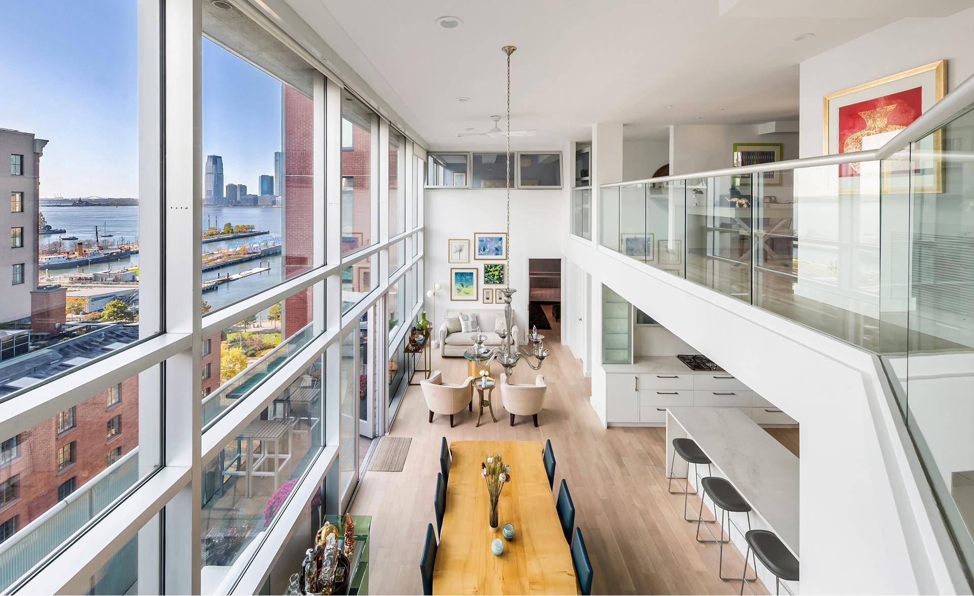 ULTRA CONTEMPORARY LOFT with OUTDOOR SPACE TRIBECA A private key locked elevator opens into this magnificent home, showcasing CITY and RIVER VIEWS from the expansive floor to ceiling glass window ...