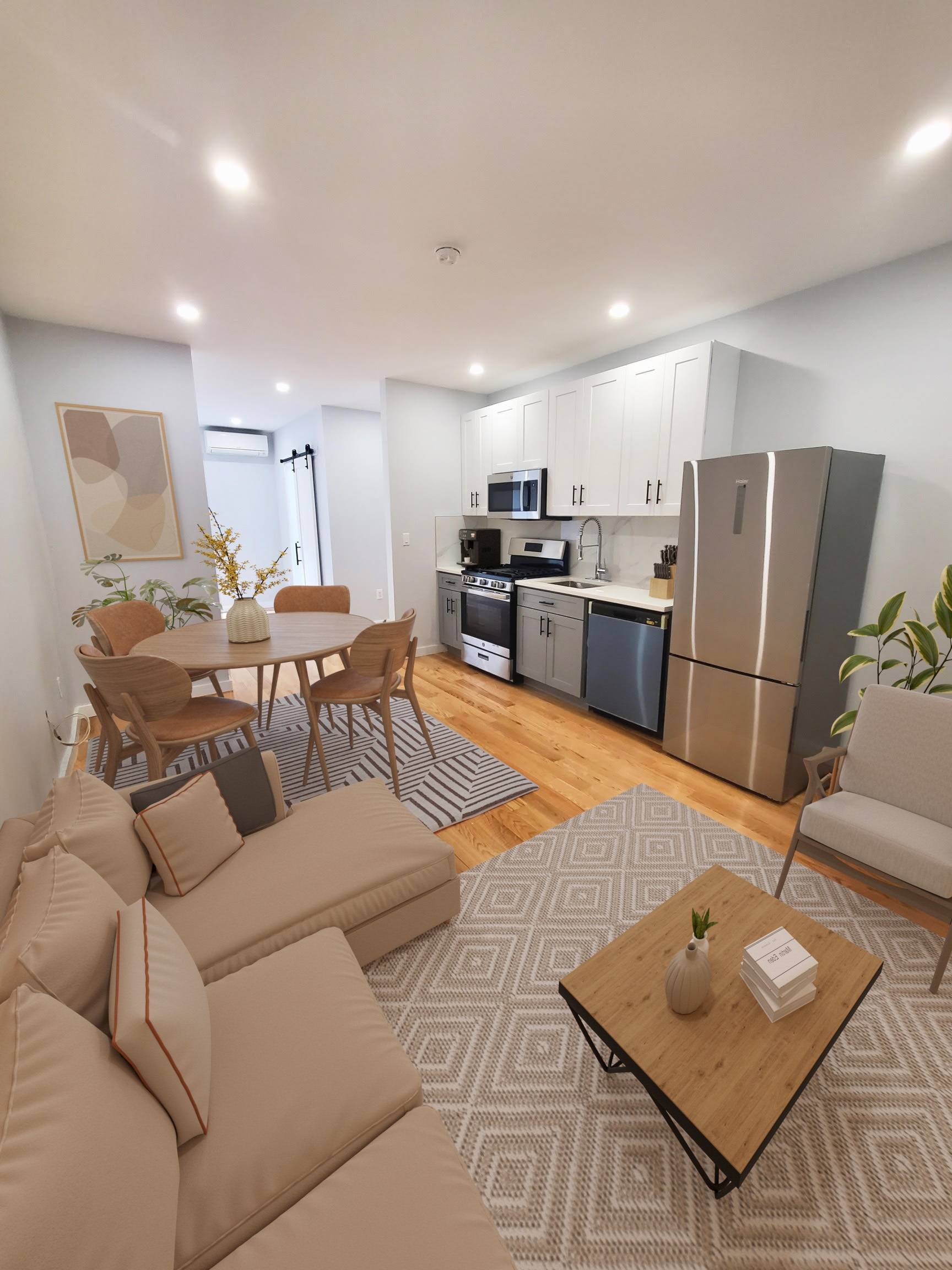 Move into a gut renovated one bedroom with a home office and two bathroom apartment by McGolrick Park.