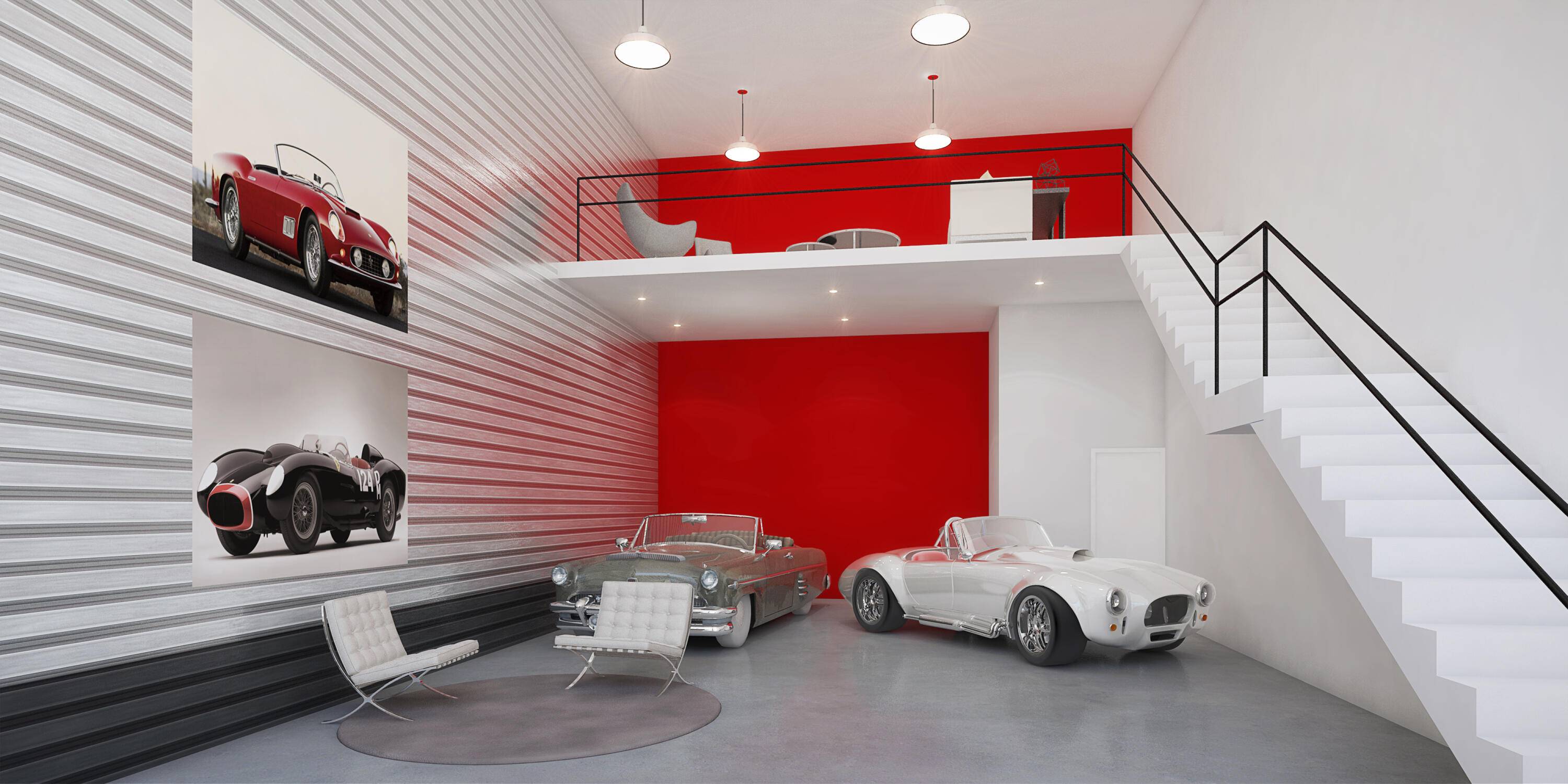 One of a kind Auto Art Gallery built by Bright Homes.