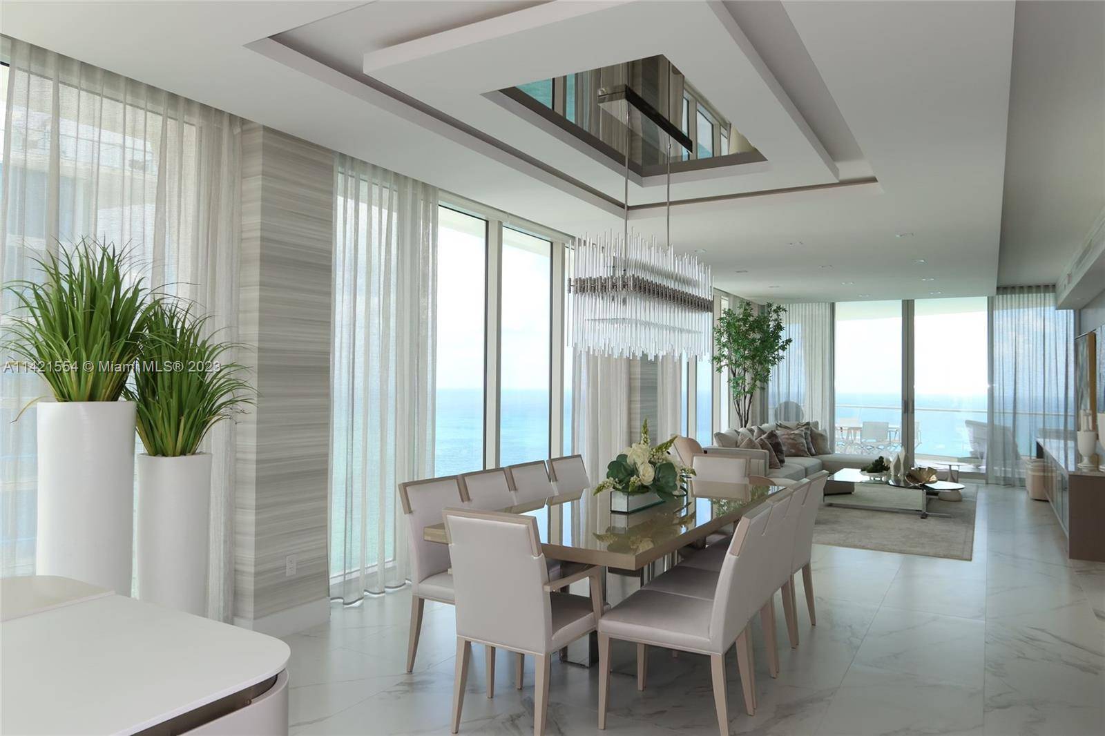 This jaw dropping unit was designed and furnished by INTERIORS BY STEVEN G This unique floor plan is corner north residences featuring 4 bedrooms plus a family room, media room, ...