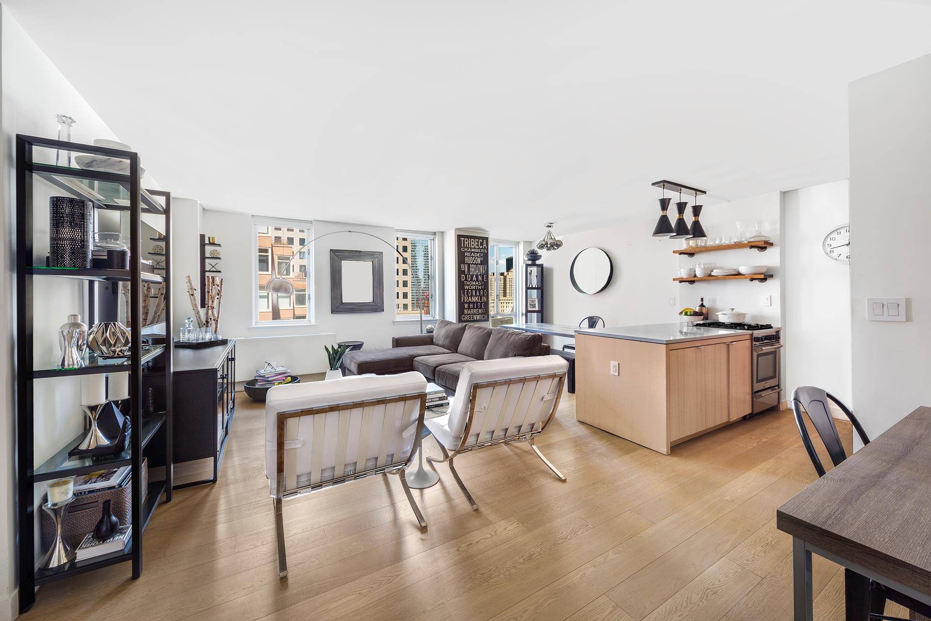 Welcome home to this extremely unique, light filled, high floor, custom designed, fully furnished, one bedroom one bathroom apartment at 225 Rector Place, one of Battery Park's most sought after ...