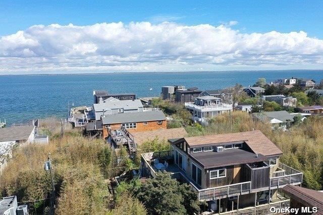 Aerial looking at the Great South Bay