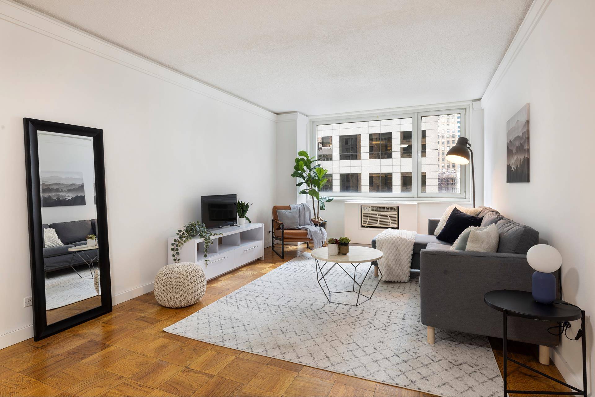 A Spacious one bedroom one bathroom apartment located in a luxury rental building in the heart of Midtown West.