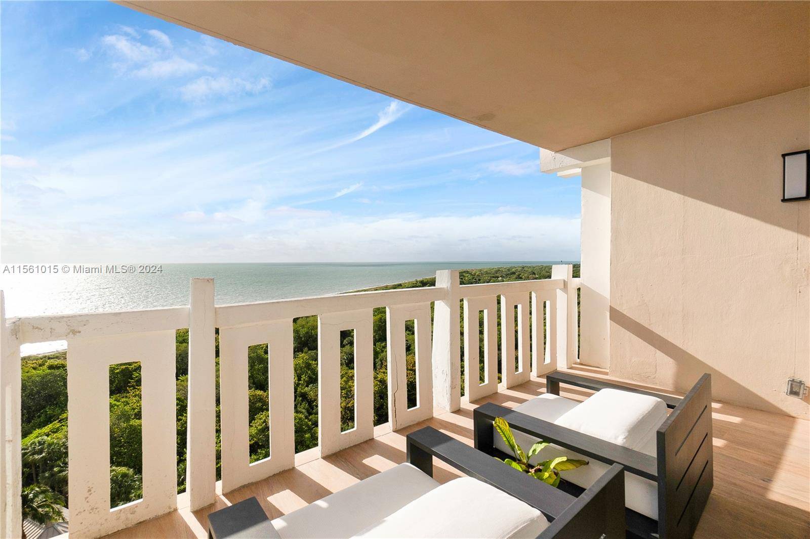 Stunning Ocean State Park Views from this tastefully remodeled 07 line corner penthouse unit at the Towers of Key Biscayne.