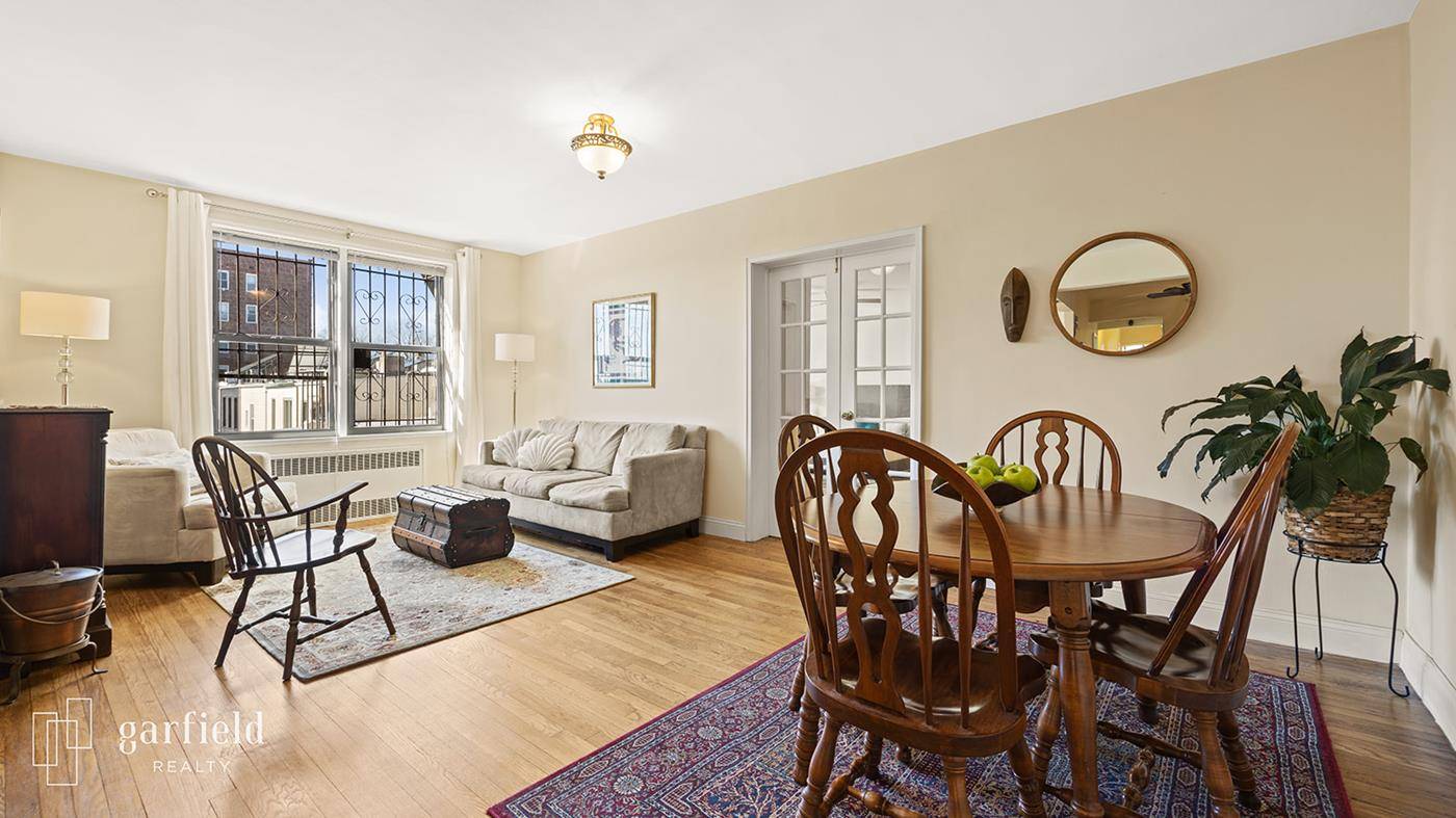 Steps to Prospect Park, this spacious 1, 650SF 3BR 2BA boasts abundant natural light from windows in every room facing west and south, including two sets of corner windows with ...