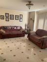 Living area with ornamental molding
