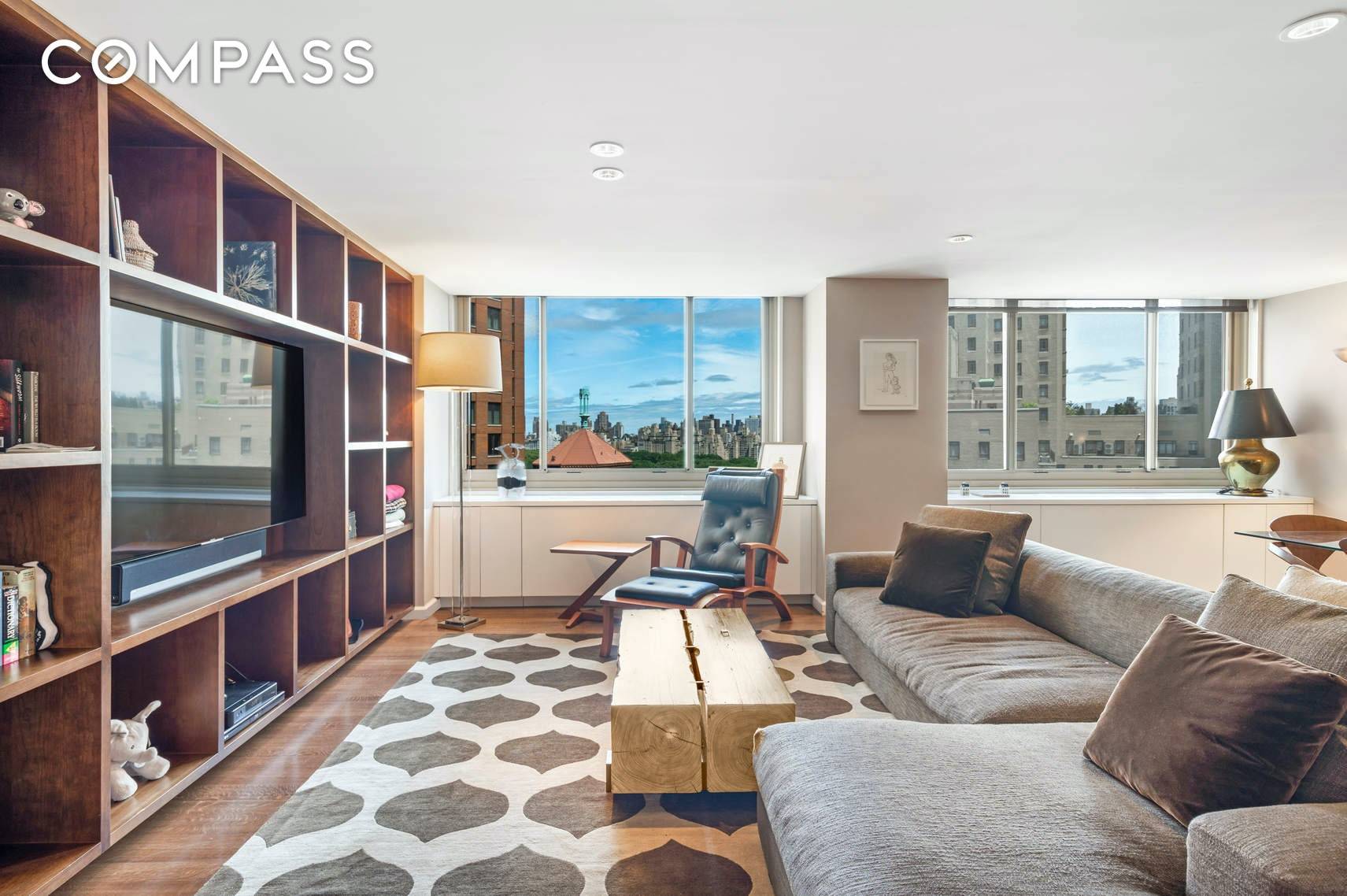 This spacious, fully renovated and fully furnished split 2 bedroom, 2 bathroom boasts stunning direct views of Central Park from every room, incredible natural light and express elevator service strait ...