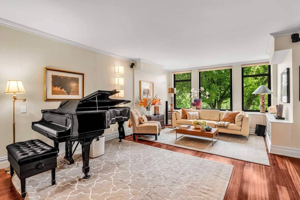 A serene and spacious 3 Bedroom, 3 Bath Condominium on a quiet block overlooking Riverside Park with oversized windows and sunset views over the Hudson River.