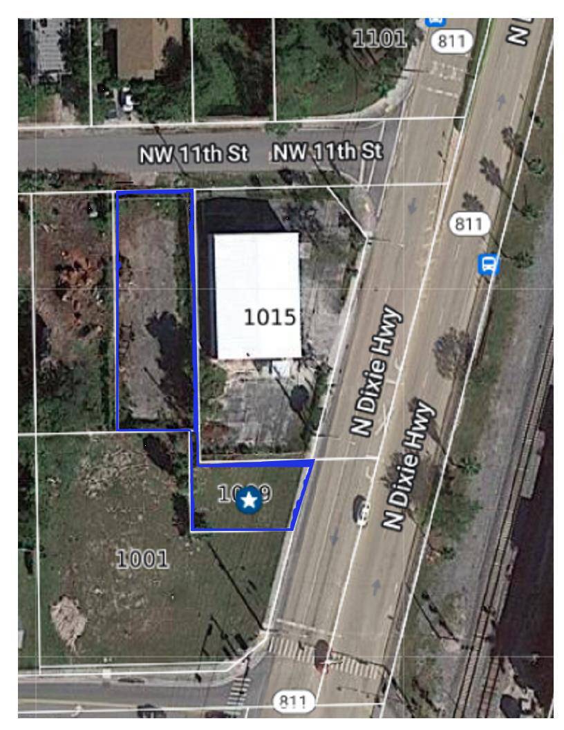Zoning B3 for both lots. THIS IS A PAVED AND FENCED PARKING LOT ON NW 11TH STREET PLUS A VACANT LOT ON 1009 N DIXIE HWY.