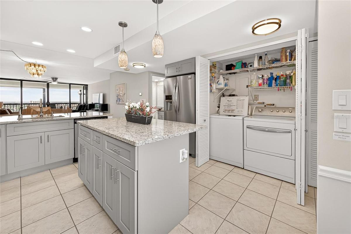 The Sellers extended the laundry closet to accommodate a regular size washer/dryer.