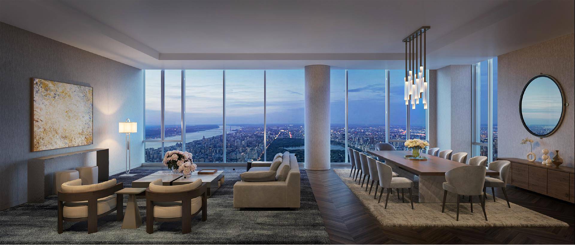 Wrap yourself in the ultimate ambience of luxury, style and sophistication in this expansive residence occupying half of the 86th floor at the coveted new Central Park Tower.