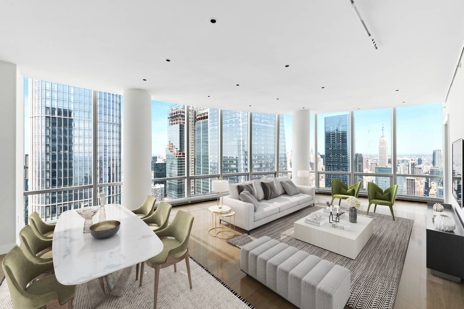 Welcome to this sublime skyline penthouse nestled in the ultra luxurious Hudson Yards neighborhood, a stunning 3 bedroom, 3.