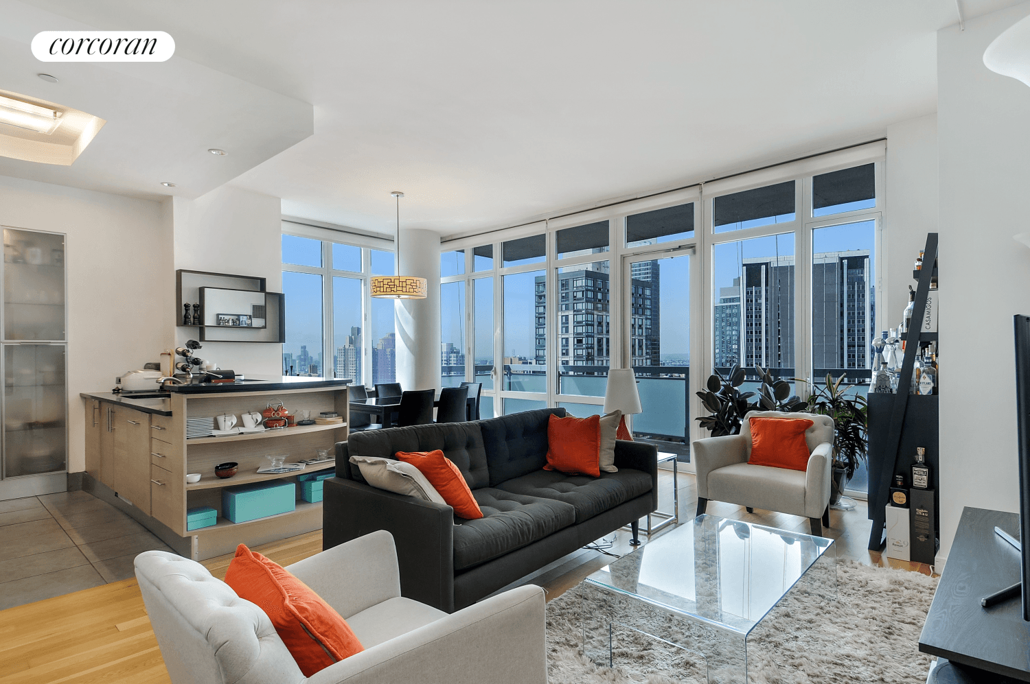 Welcome home to this 1, 221 SF Two Bedroom, 2 Full Bath corner apartment with private terrace and exceptional views !