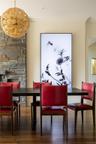Dining space featuring dark wood-style floors