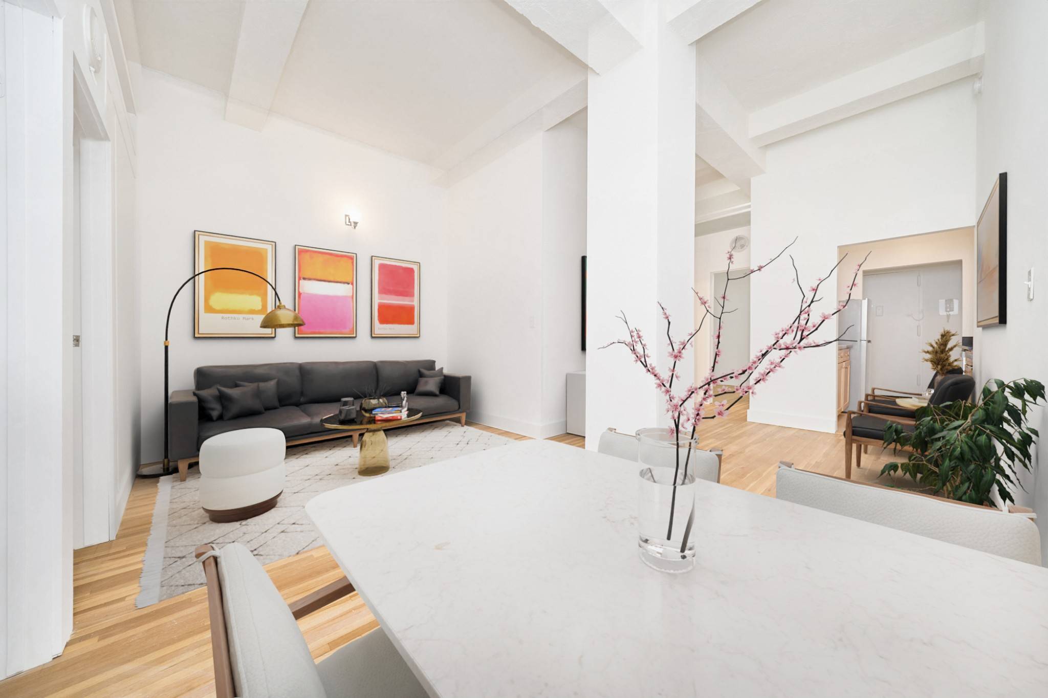 Available NowThis loft style apartment features soaring 11 foot ceilings, beautiful light colored hardwood floors, an open kitchen with stainless steal appliances and granite countertops, and a large living space ...