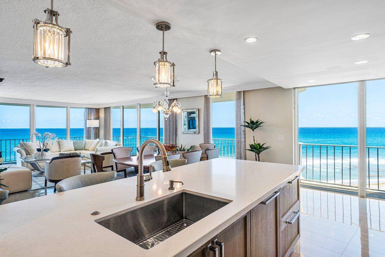 Only steps away from sand and water, this luxurious 1, 740 square foot, ocean front condo, located at The Atriums in Palm Beach offers the most beautiful 180 degrees sweeping ...