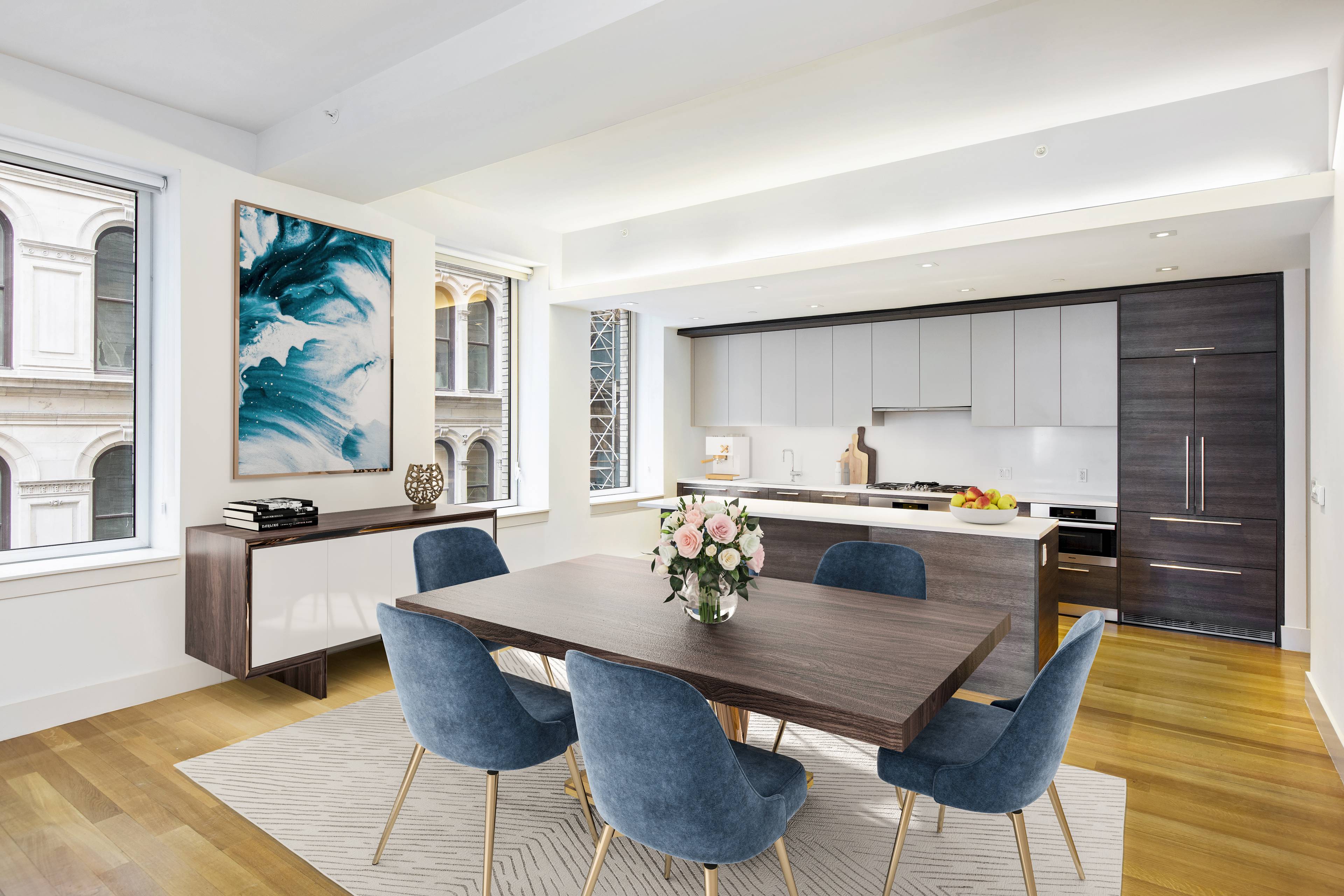 Gorgeous 3 bedroom 3 bathroom apartment in Tribeca, in a stunning prewar building that was reinvented in 2014 as an ultra luxury condominium by famed Italian developers Bizzi and Partners.
