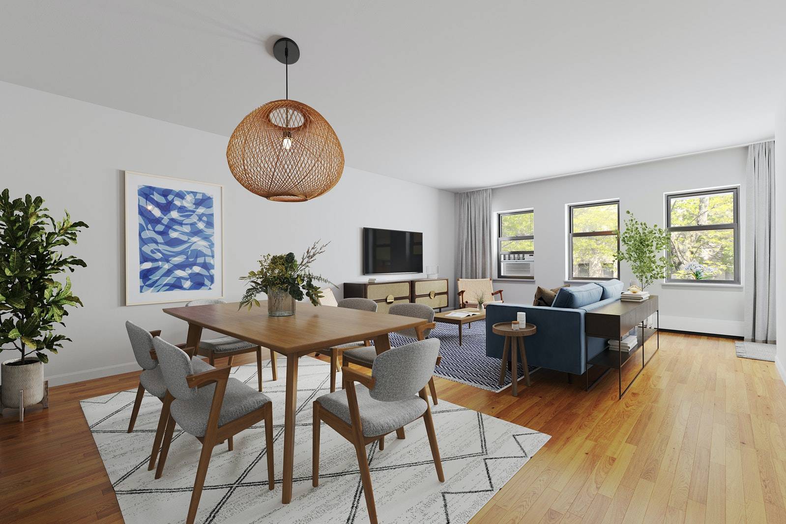Residence 2D at 128 Freeman Street is a spacious 2 bedroom condo located on a tree lined street between the heart of Greenpoint's hot spots and the beautiful waterfront.