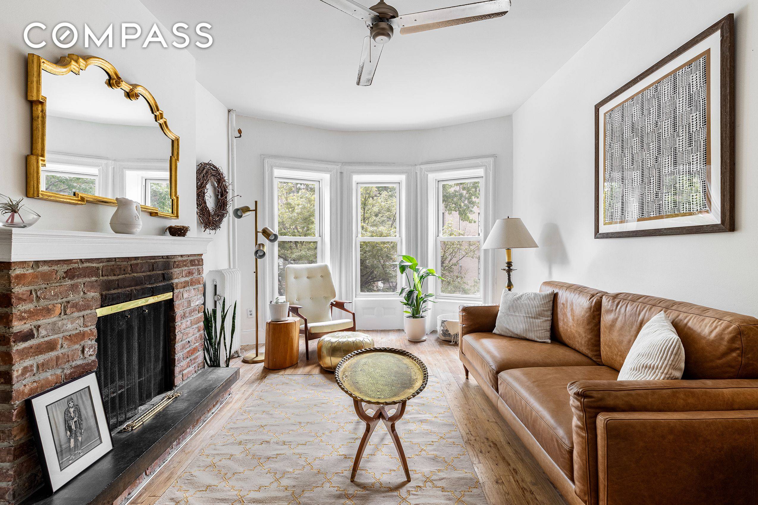 This captivating two bedroom, one and a half bath pre war home offers you a peaceful retreat right in the heart of beautiful Park Slope.