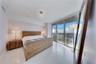 Windows have protective film due to construction work.
