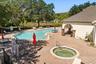 Community pool and clubhouse (pool is being resurfaced, so water is virtually added to pool)