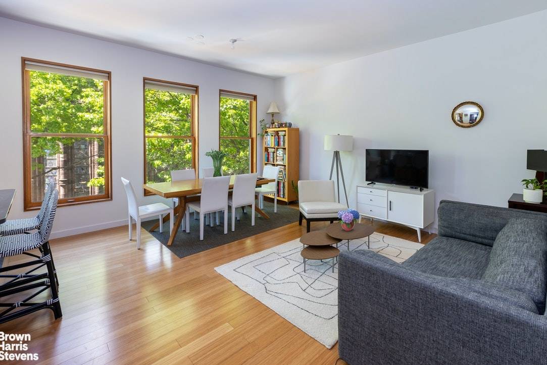 Available August 1. Incredible 2 BR 2 Bath with private roof deck, central A C, and in unit laundry in the heart of north Park Slope.