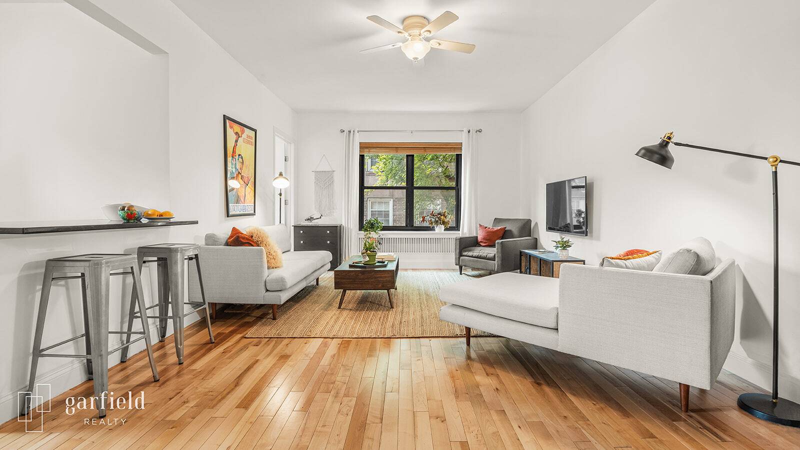 Serene, spacious, and renovated, this true two bedroom co op has windows in every room filtering southern and western sunlight through leafy views.