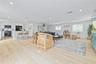open living/dining space