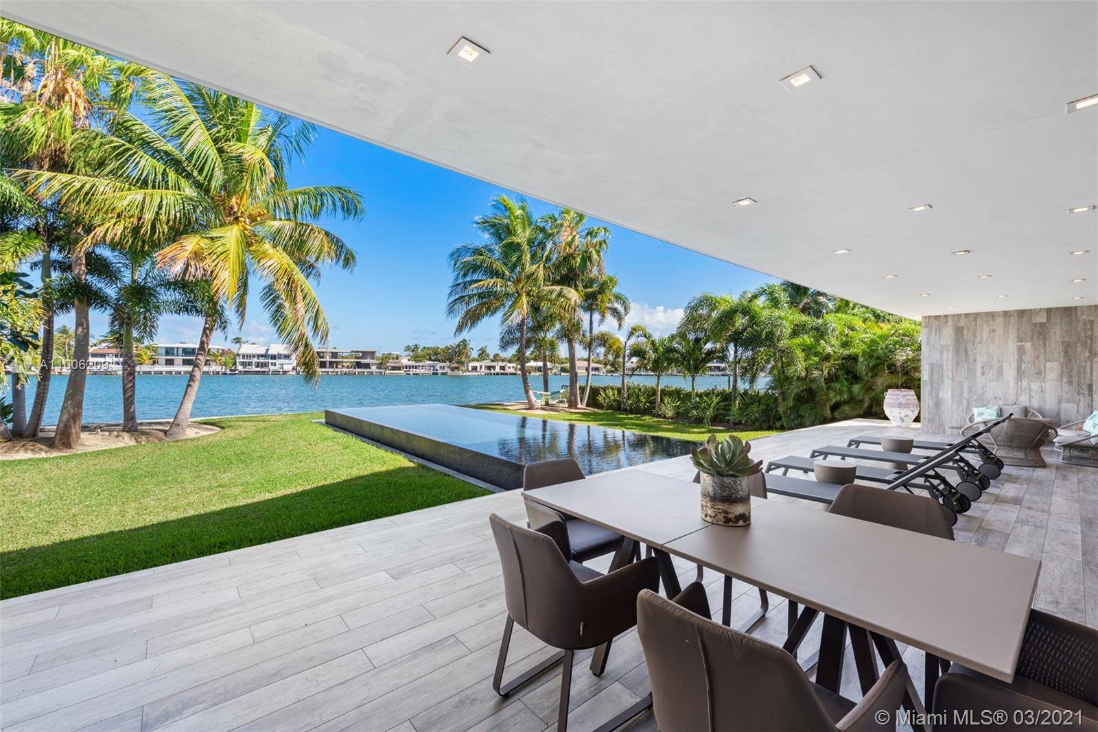 NEW CONSTRUCTION WATERFRONT MASTERPIECE located in Miami Beach gated community of Normandy Shores.