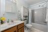 Main hall bath is spotlessly clean