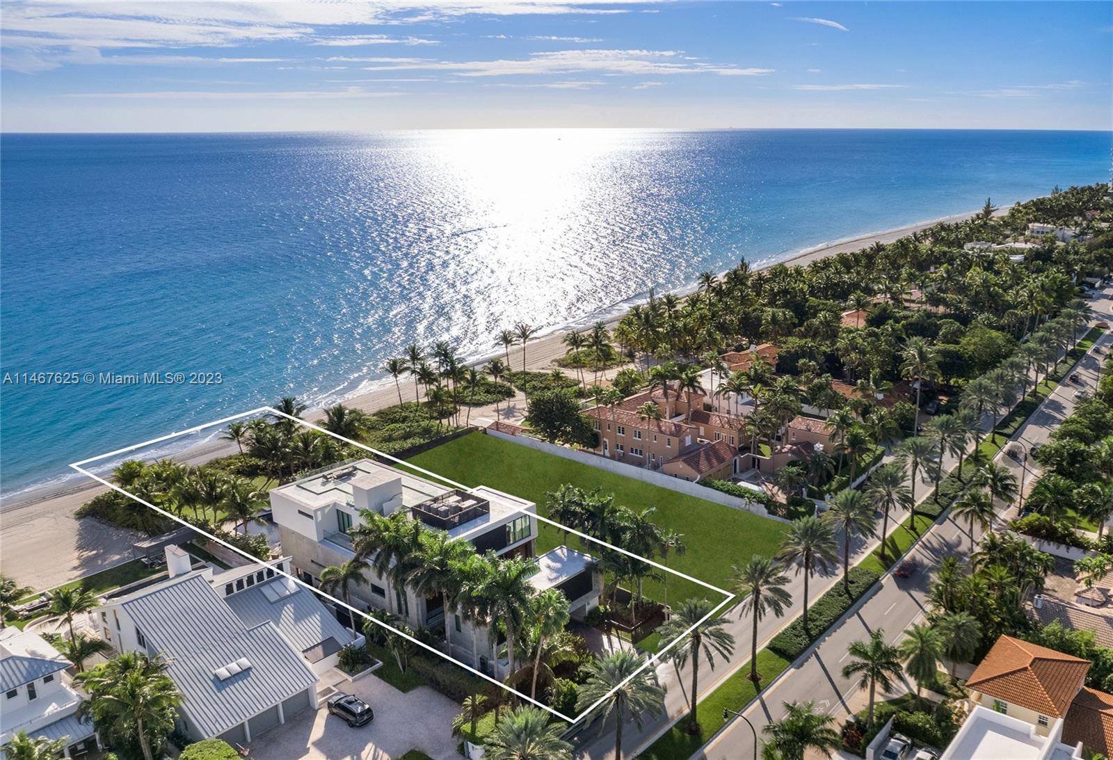Spectacular oceanfront mansion in exclusive Golden Beach, situated directly on the Atlantic Ocean !