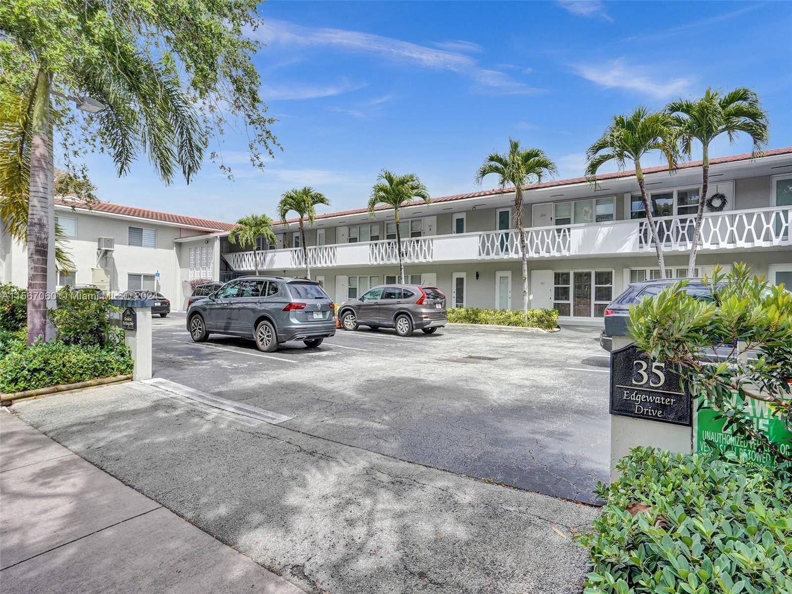 Spacious second floor 2 bed 1 bath condo on Edgewater Drive in Coral Gables.