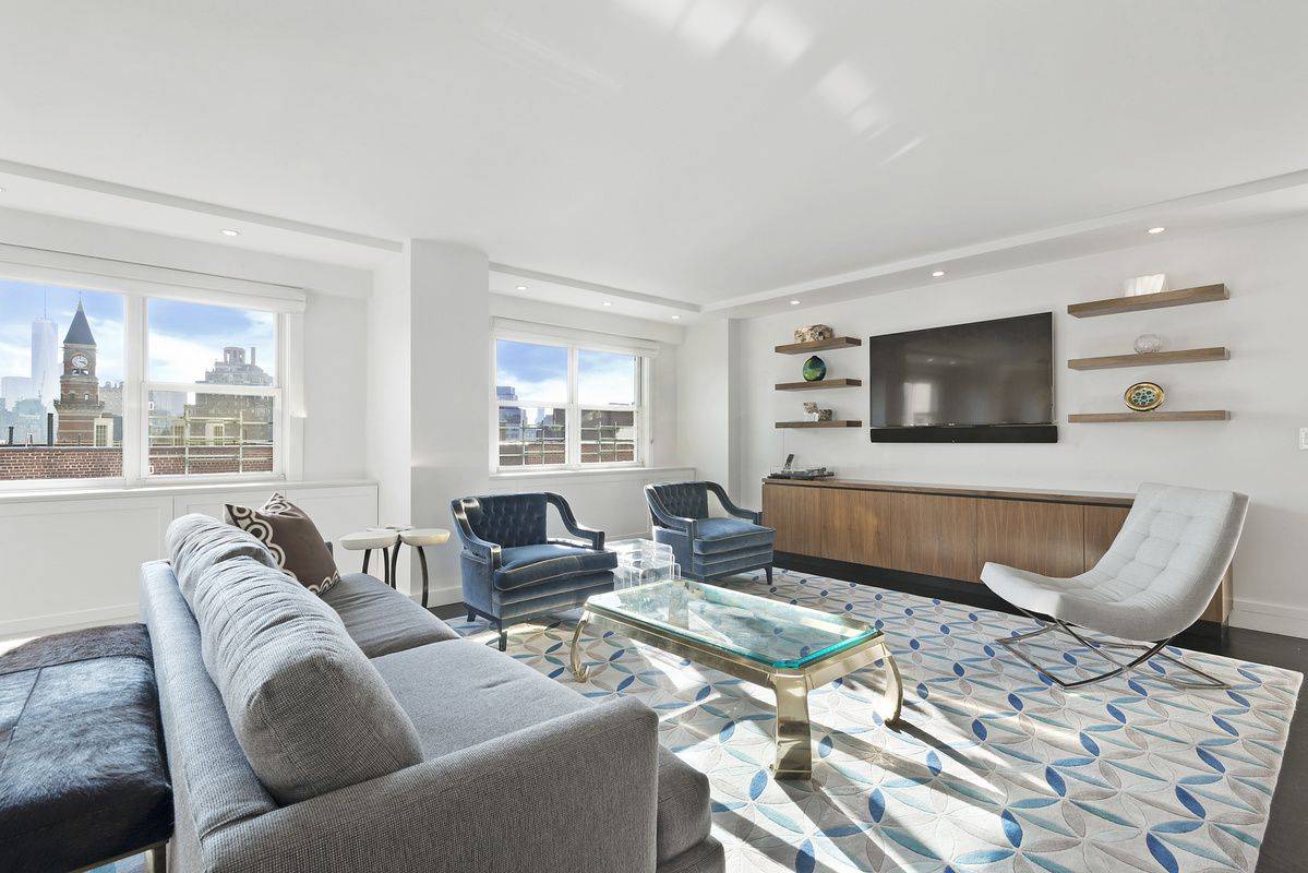 Enjoy sprawling living spaces and breathtaking views in this newly renovated three bedroom, three and a half bathroom home in a coveted Greenwich Village co op building.