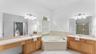 Master bathroom his and her sinks