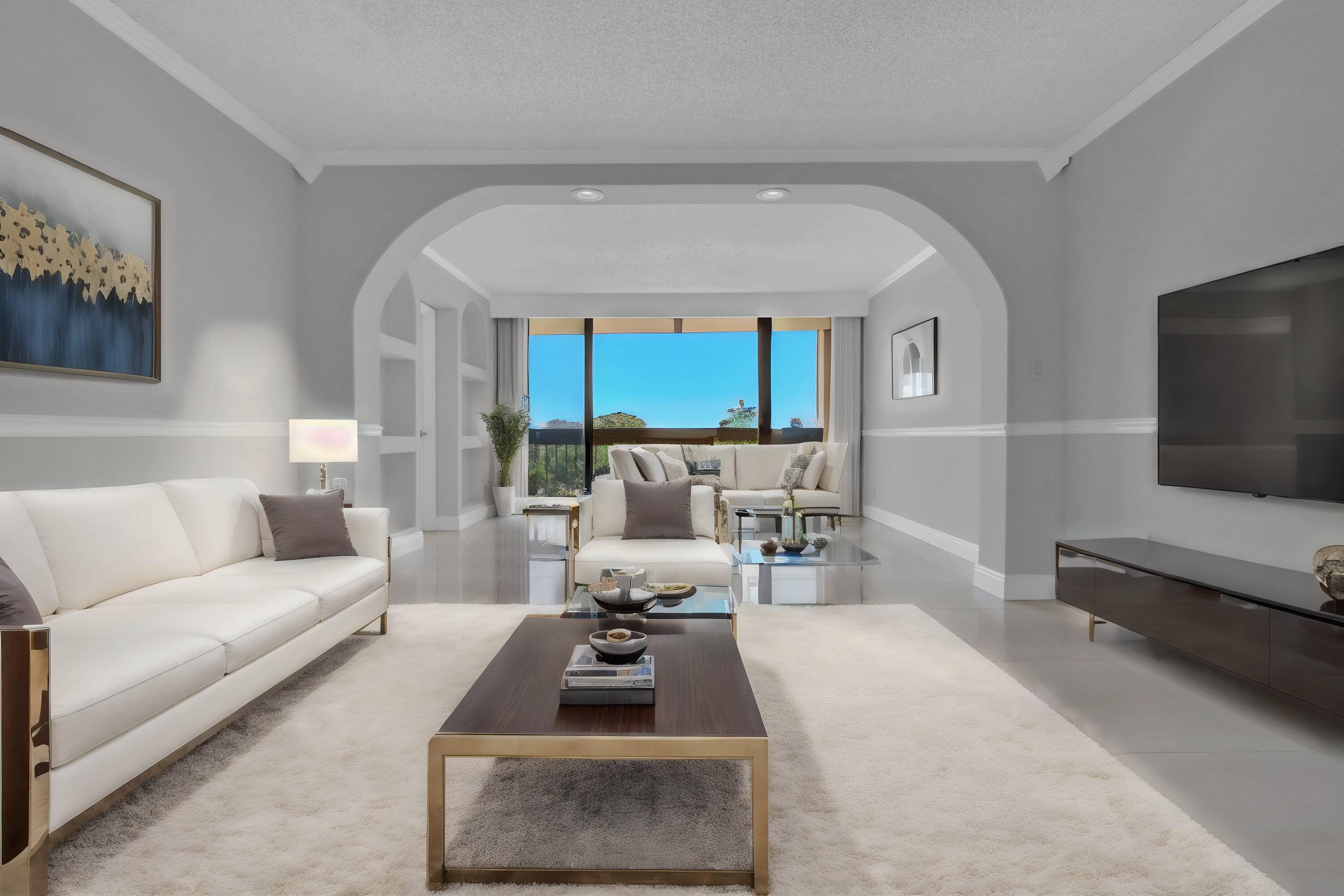 Discover the epitome of South Florida living in this renovated two bedroom, two bathroom apartment at Washington Tower, in the prestigious Lands of the President gated community.