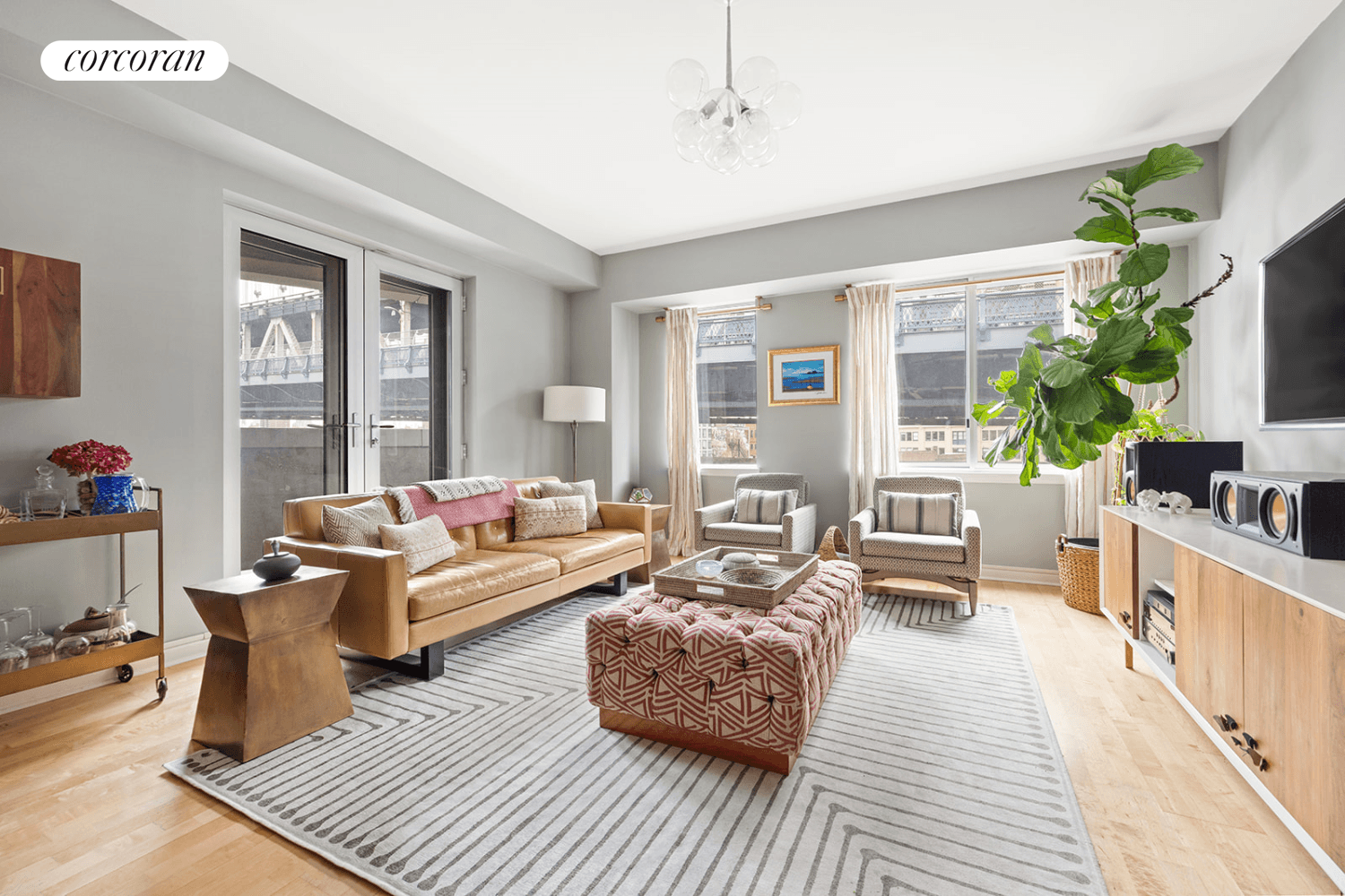 Nestled in the heart of DUMBO on a charming cobblestone street, around the corner from the waterfront and Brooklyn Bridge Park, this fantastic 2 bedroom, 2 bathroom apartment is spacious ...