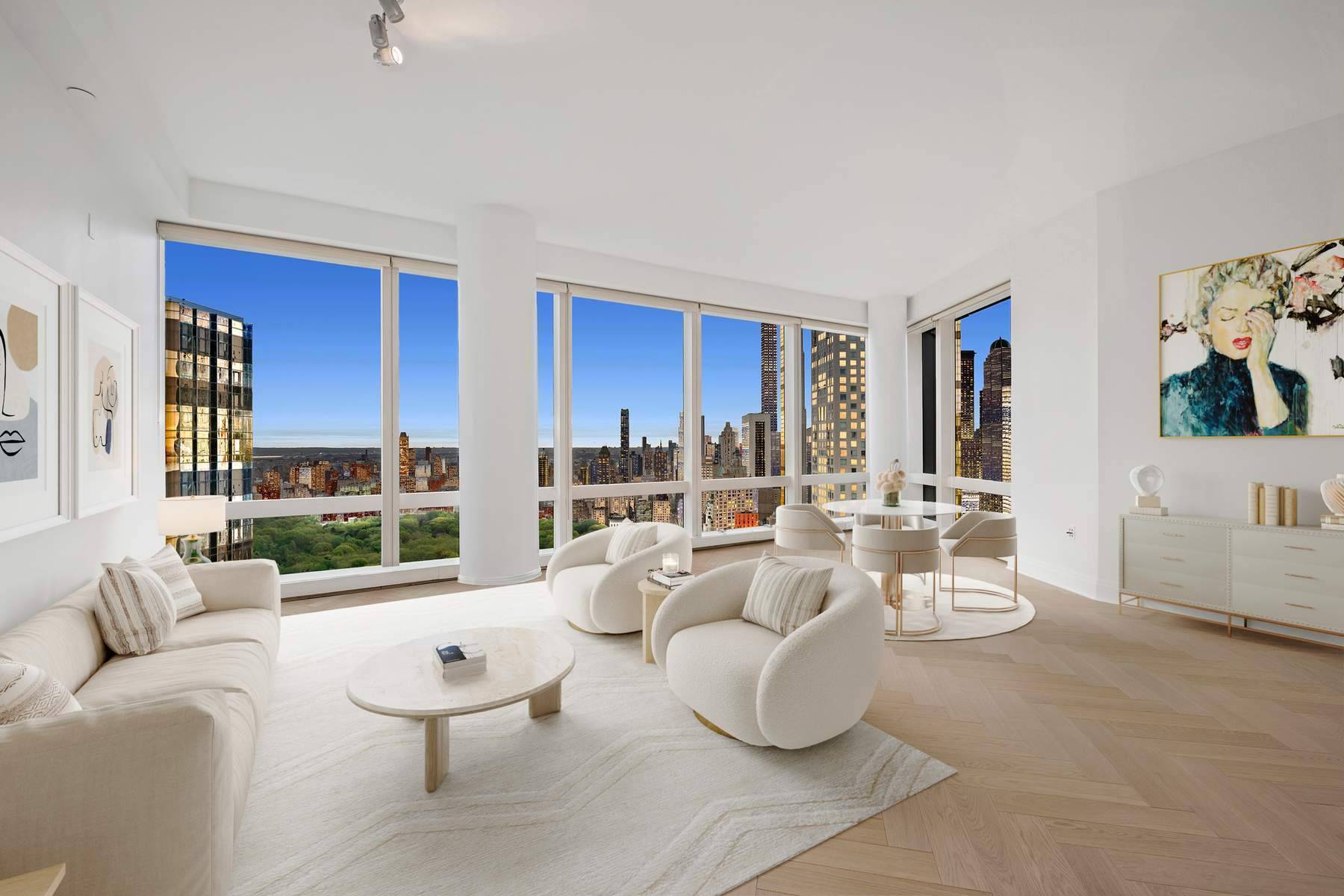 Rare three bedroom sale at 80 Columbus Circle Located in the five star residential white glove condominium at Residences at The Mandarin Oriental, NY.