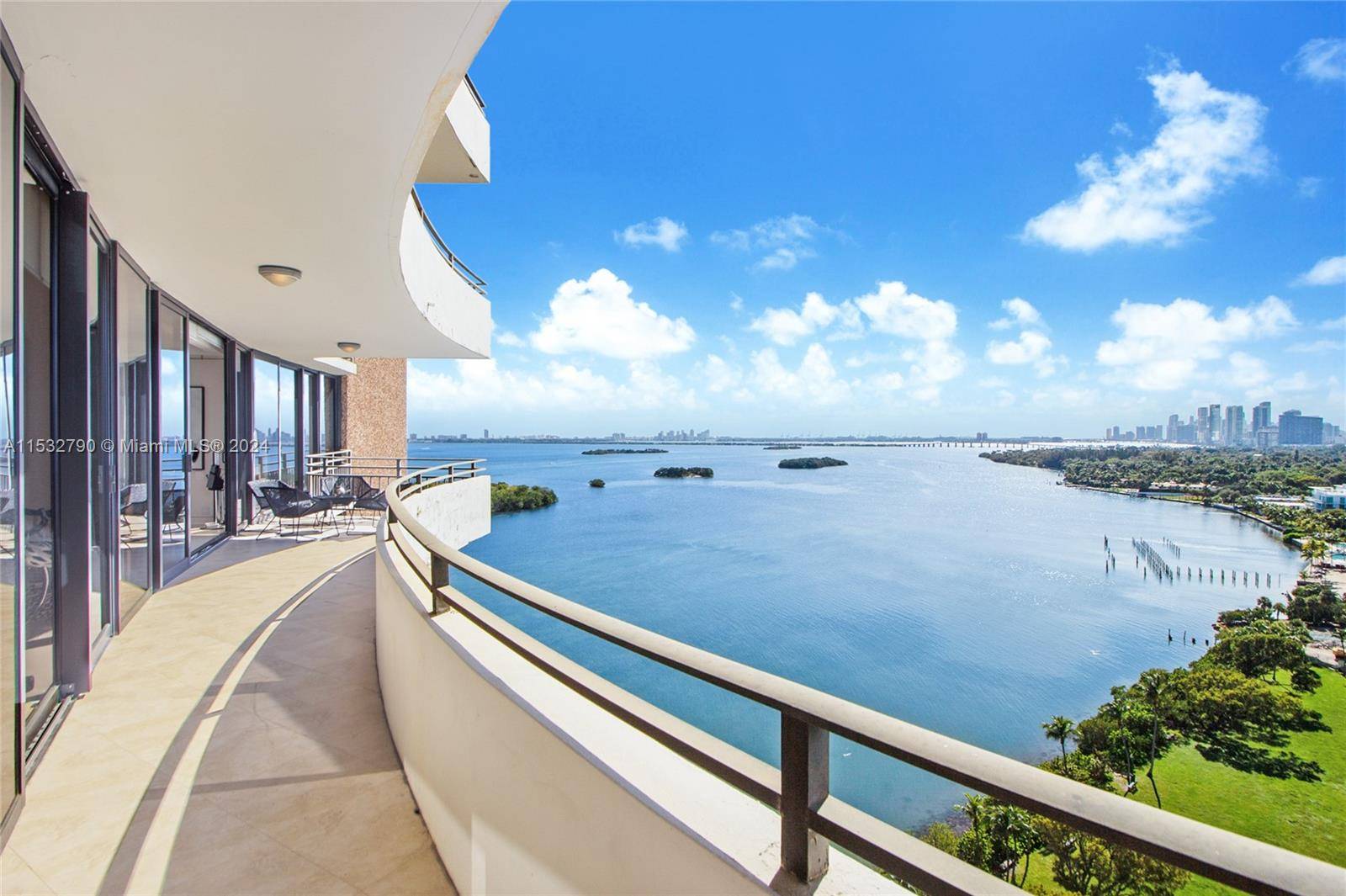 This spacious and fully renovated waterfront residence at the iconic Palm Bay Towers in Miami s Upper Eastside is a rare find.