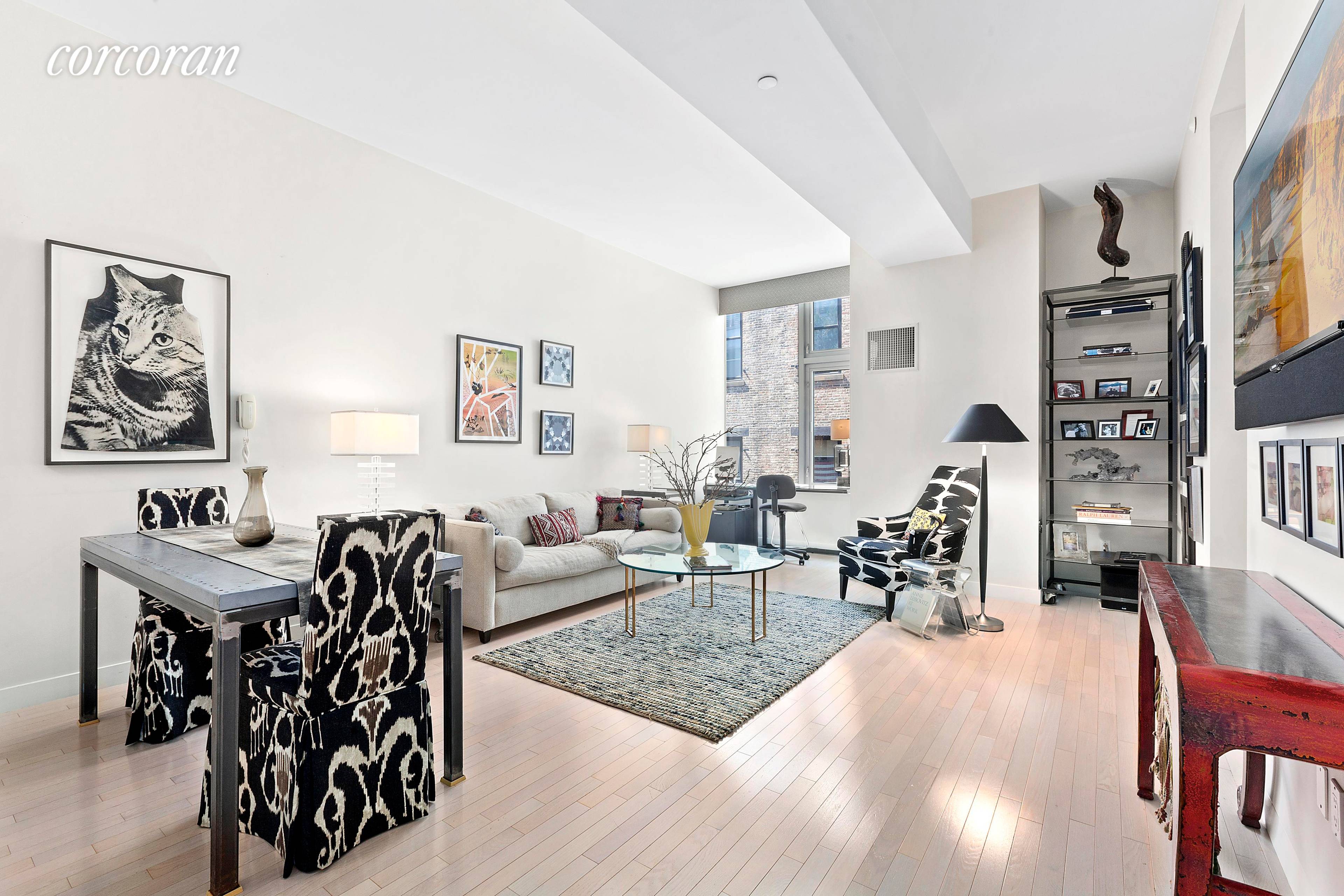VIRTUAL TOUR AVAILABLE to see this magnificent loft at the Cammeyer luxury prewar condominium.