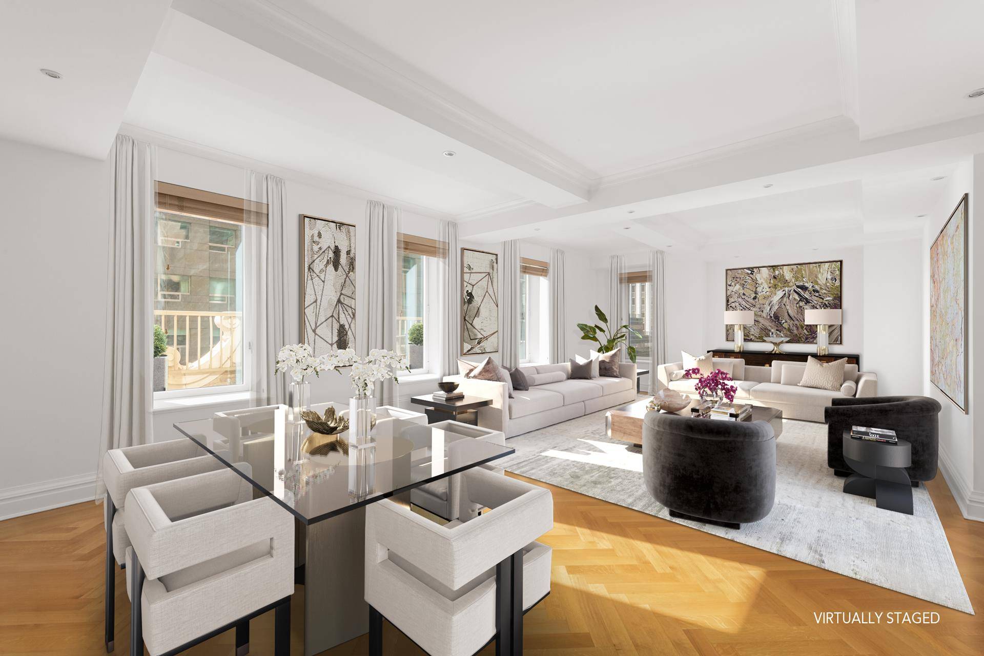 Super luxurious high floor residence with generous South facing outdoor space located in one of New York's most exclusive and desirable neighborhoods !