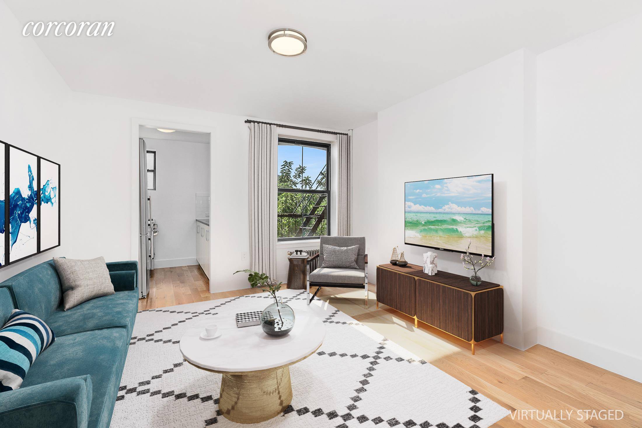 Located in historic Cobble Hill, 439 Hicks Street, Apartment 5D is a beautifully renovated one bedroom, one bath condominium with open city views and peeks of New York Harbor.