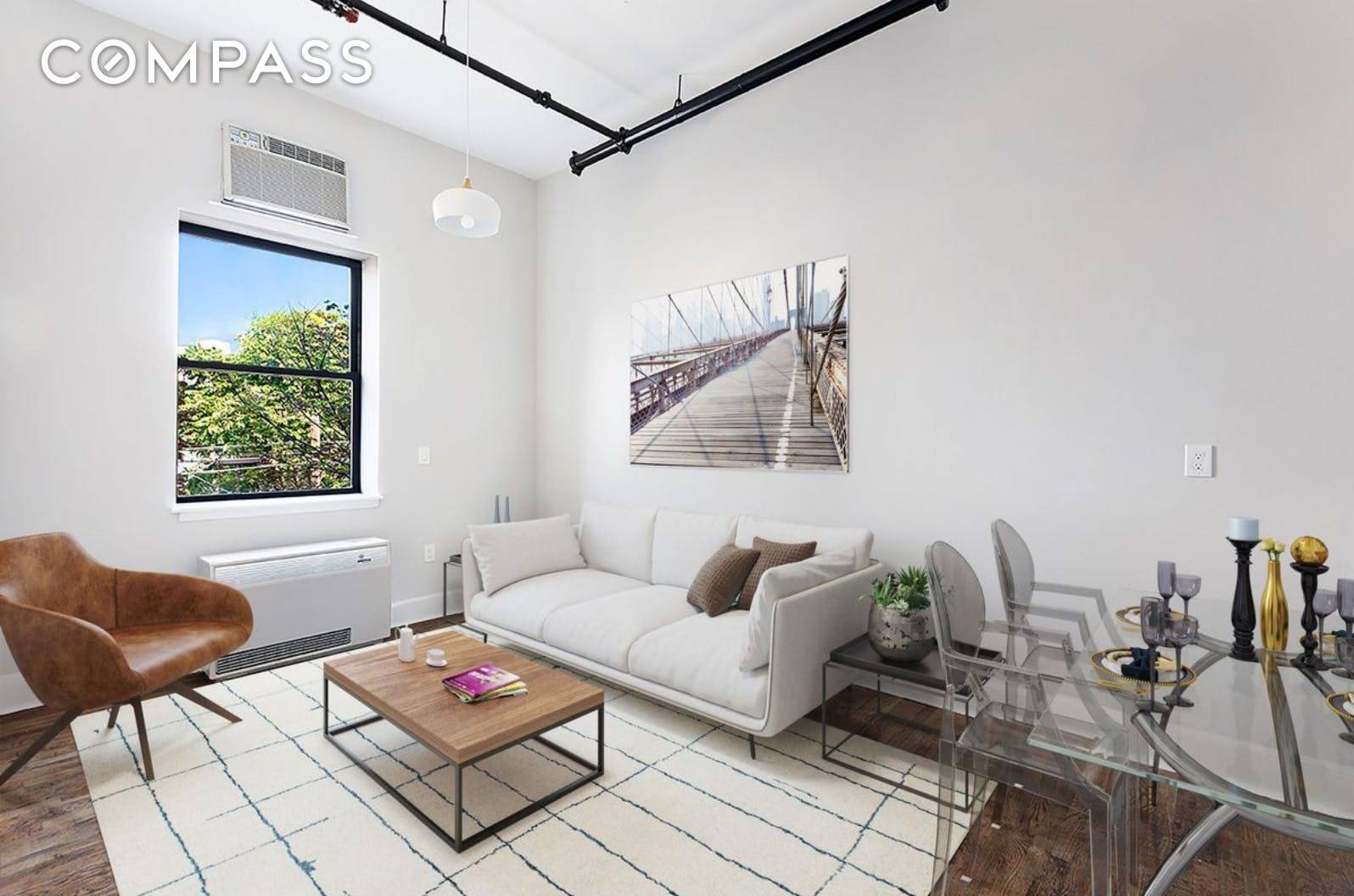 Williamsburg Loft Like, Renovated 1BD with Updated Kitchen with Stainless Steel Appliances, D W, M W, High Ceilings in a Pet Friendly Elevator Building with Laundry Room An amazing one ...