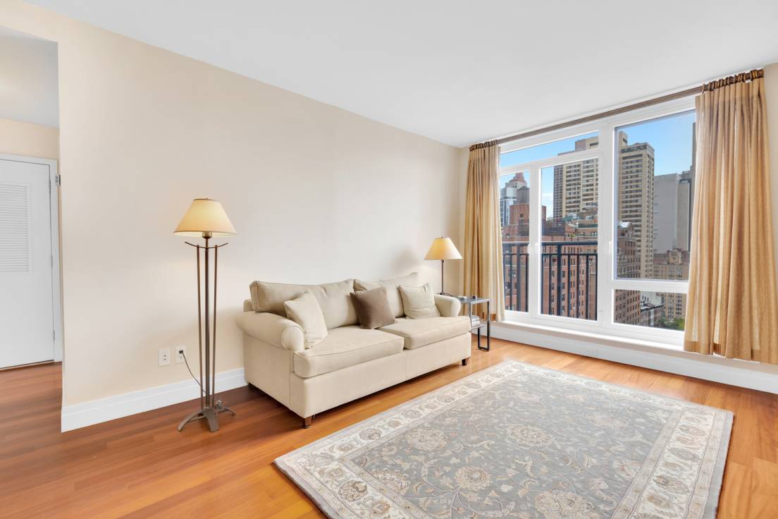 Beautiful Furnished Park Avenue apartment in Mint Condition located at 45 Park Avenue with New York City Skyline Views for Rent !